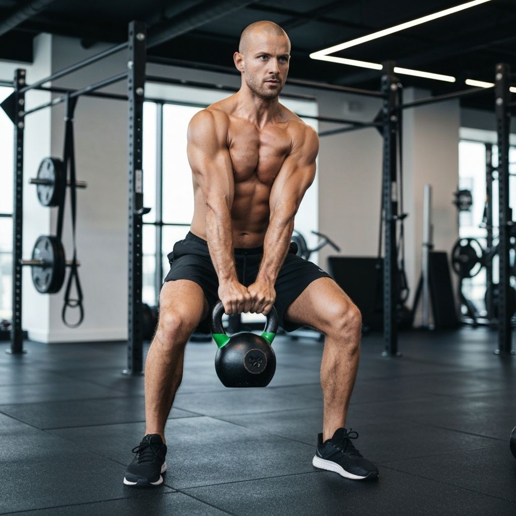 Athletic man training with proper form