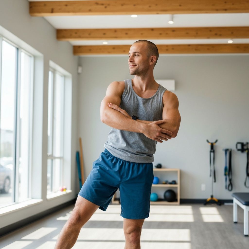 Man experiencing relief after pelvic health treatment